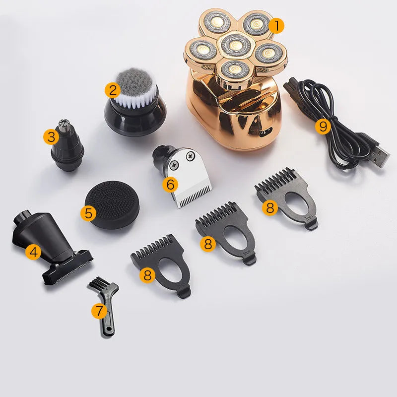 GroomSkull® Precision Pro - Shaving Perfection, 6 Unparalleled Blades.