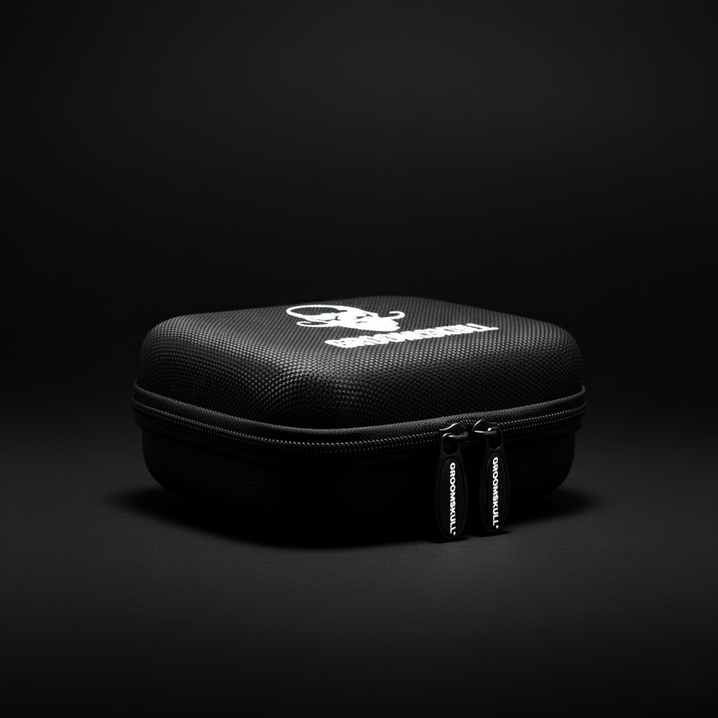 La GroomBox™ : L'Étui de Voyage pour votre rasoir GroomSkull®